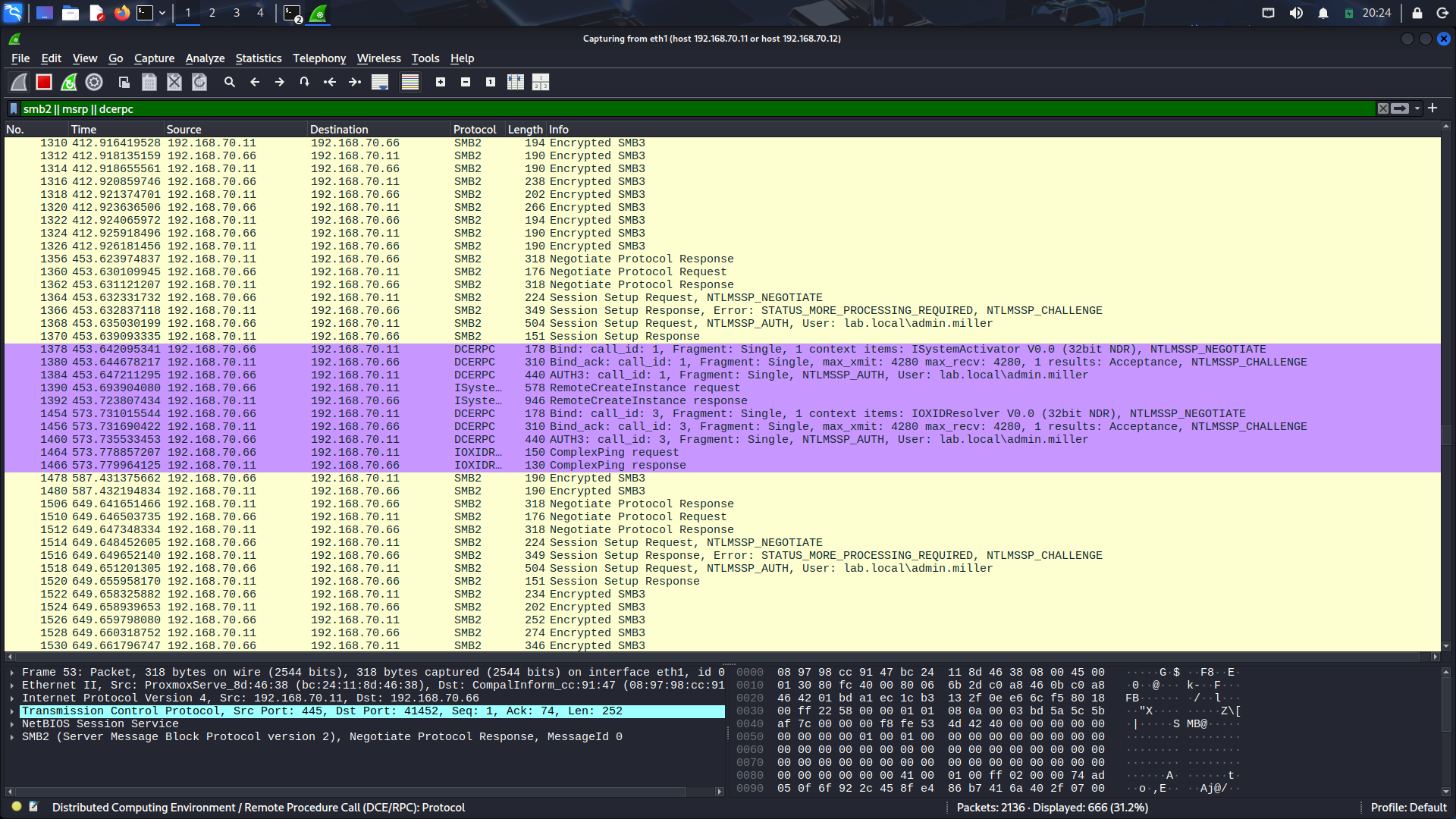 Wireshark: SMB2 und DCE/RPC Traffic via SPAN Port-Mirroring